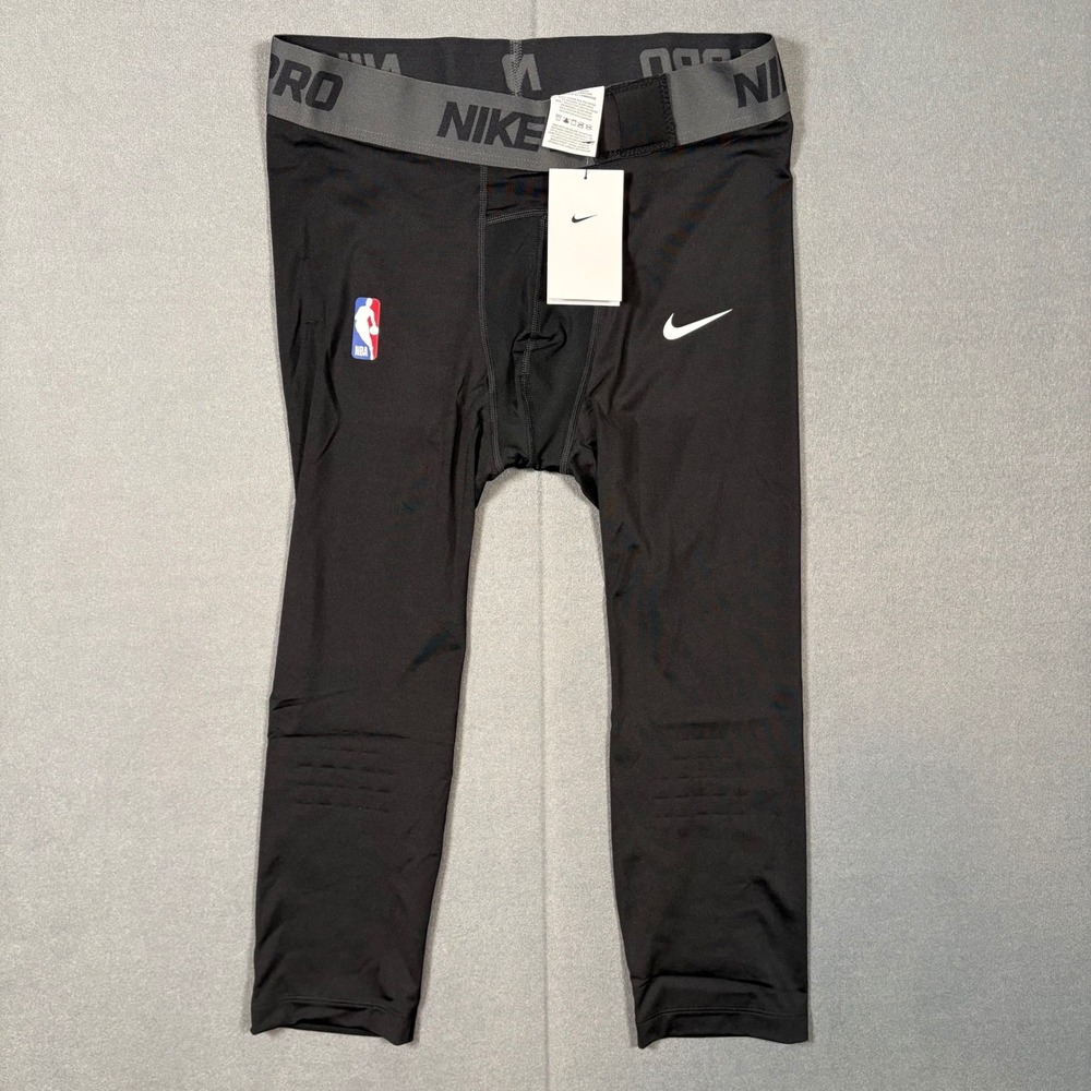Nike Pro NBA 3/4 Compression Tights Player Issue Base Layer Black XL NWOT DN1547